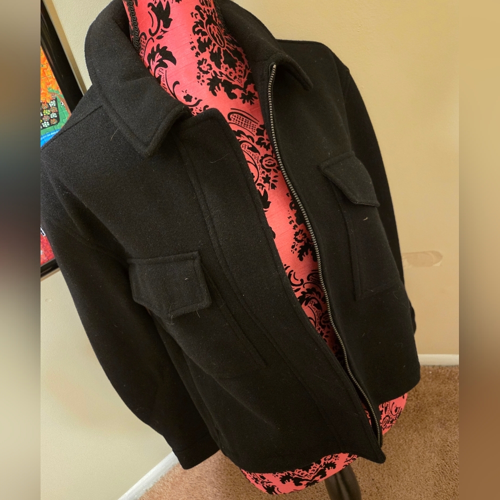 Old Navy Black Women's Zip-Front Jacket Shacket NWT Medium